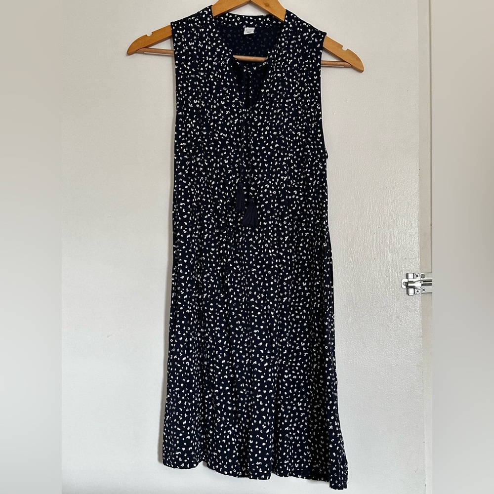 Old Navy Navy Blue and White Dress-Mid Thigh